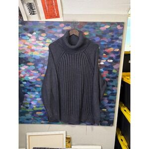 Free People Charcoal Grey Ribbed Turtleneck Oversized Sweater Mens L